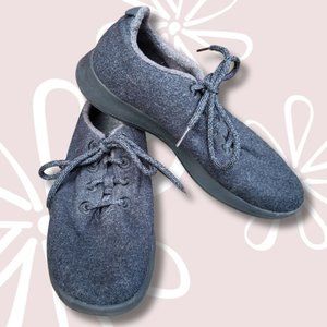 ALLBIRDS Smoky Grey Merino Wool Lace-up Sneakers Size 9